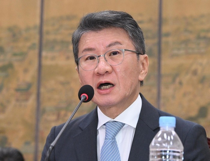 정몽규 전 대한축구협회장이 30일 서울 여의도 국회에서 열린 문화체육관광위원회의 대한축구협회 현안 관련 청문회에 출석해 질의에 답하고 있다. 2026.7.30/뉴스1