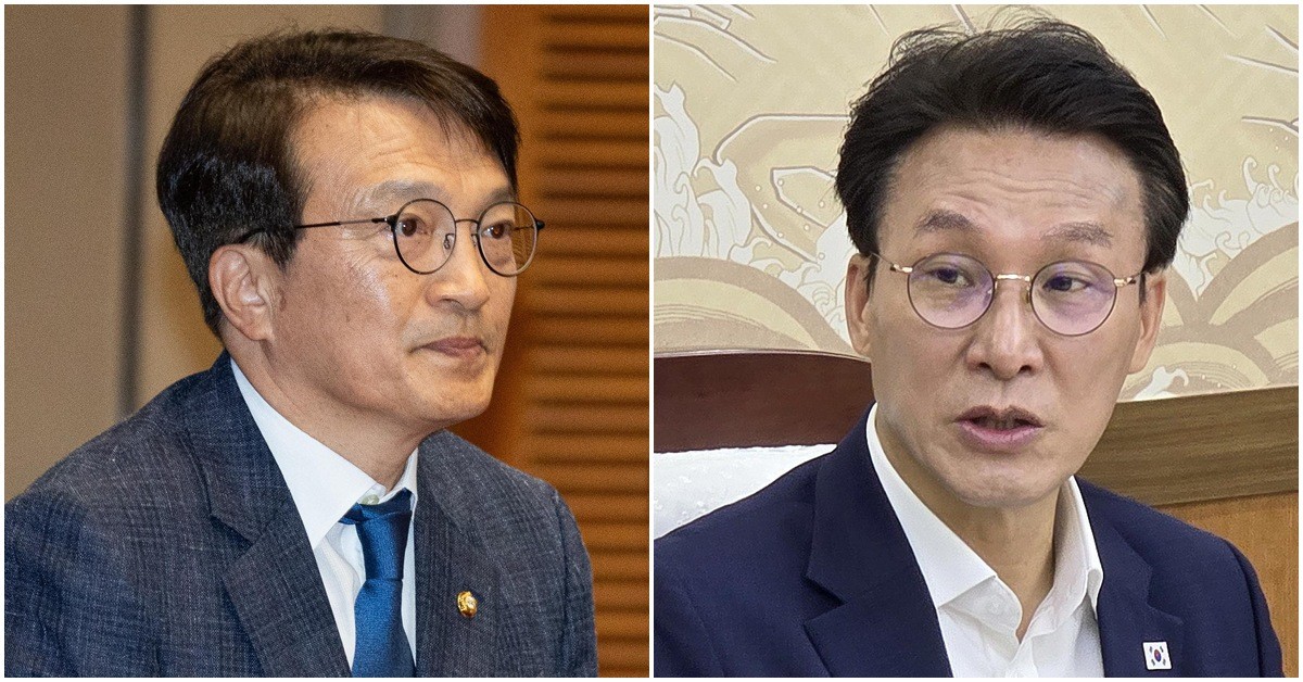김의겸(왼쪽) 더불어민주당 의원과 김민석 전 국무총리. / 뉴스1