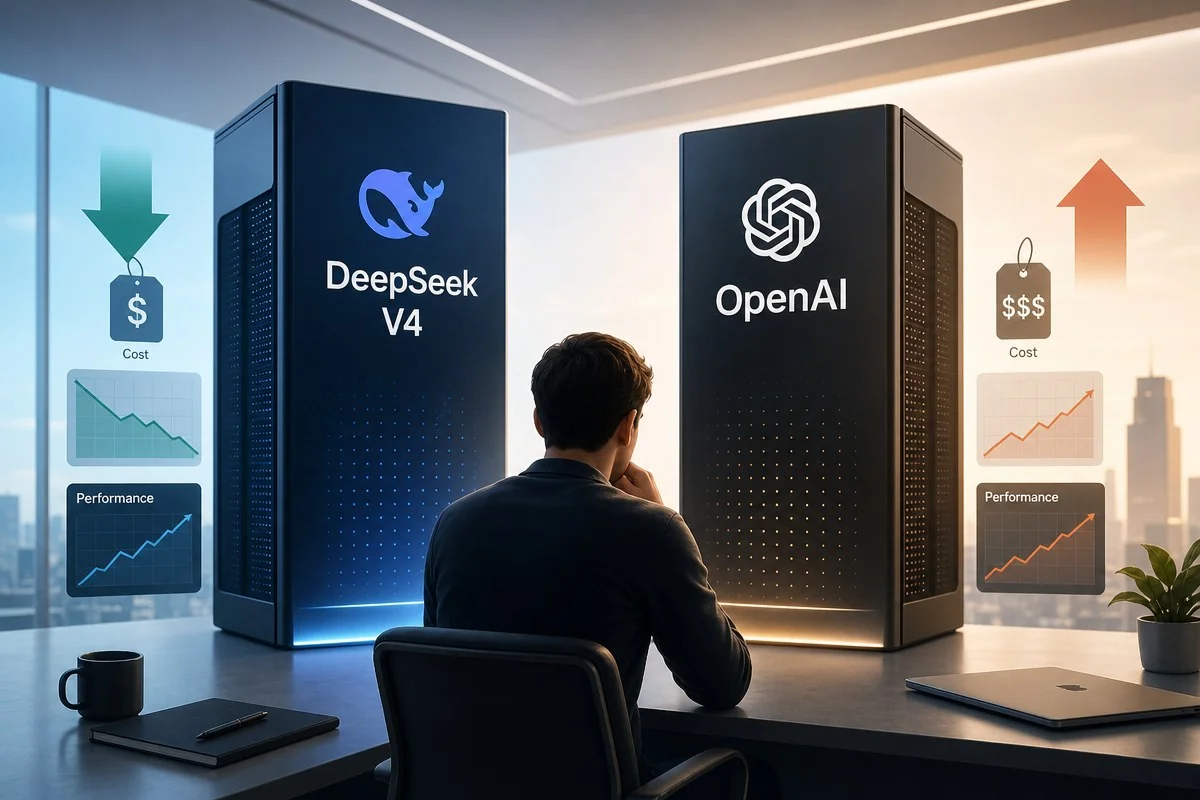 딥시크 V4 플래시 베타 공개…GPT-5.6 루나보다 60% 싸다 / AI 생성 일러스트(삽화)