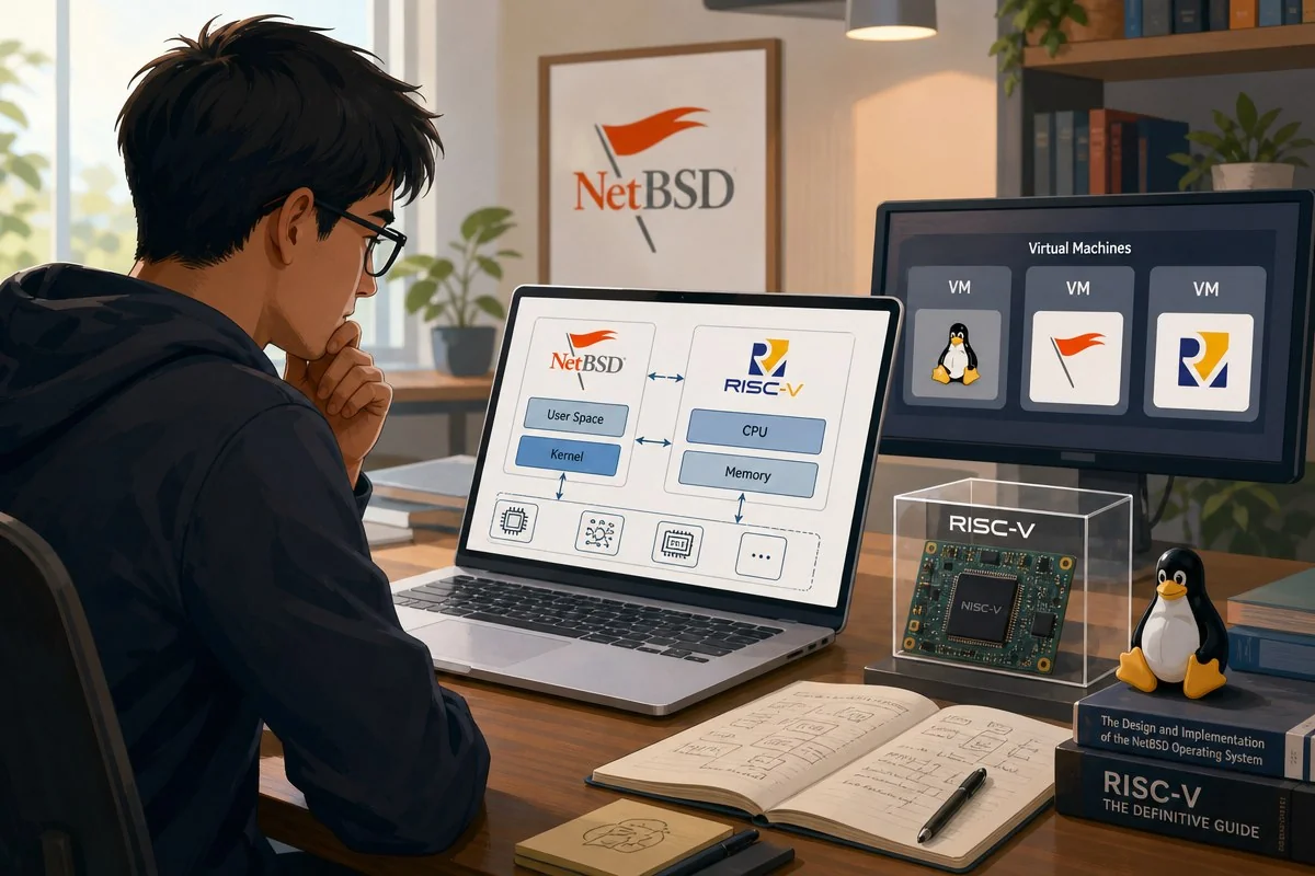 NetBSD 11.0 공개, RISC-V 아키텍처 첫 정식 지원 열었다 / AI 생성 일러스트(삽화)