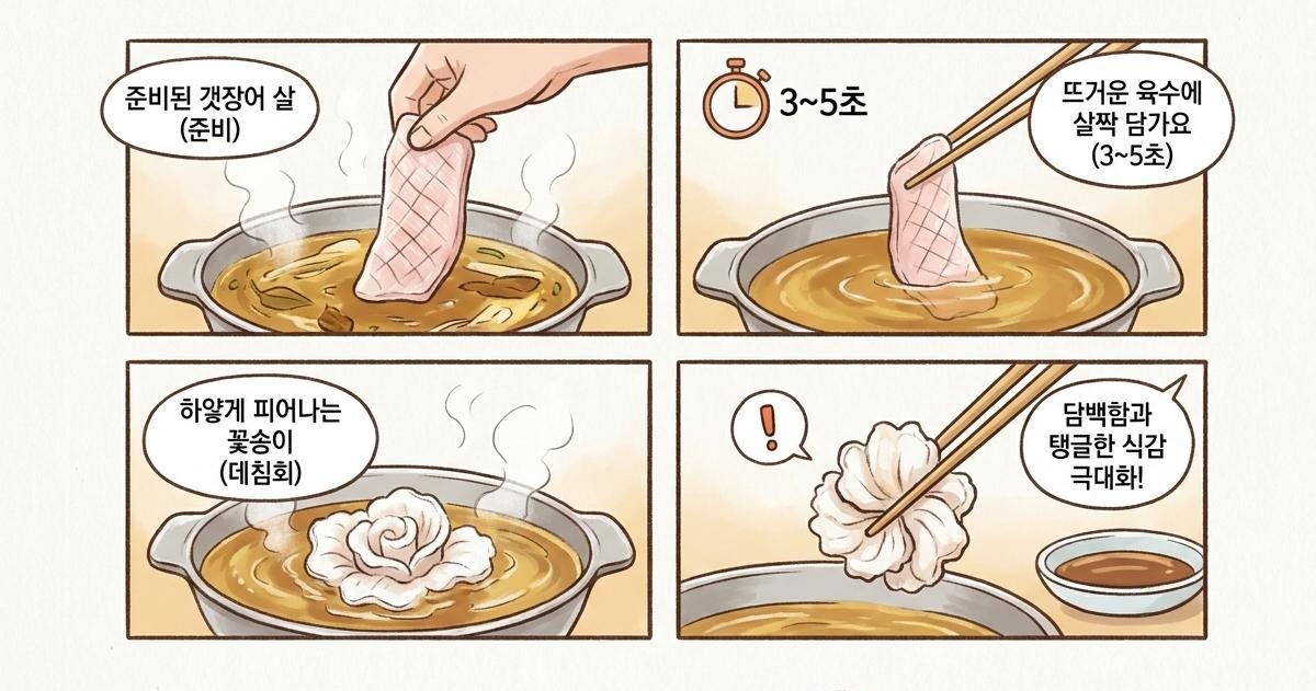 [삽화] 갯장어 샤브샤브. AI가 생성한 자료사진. (실제와 차이가 있을 수 있음을 알립니다.)