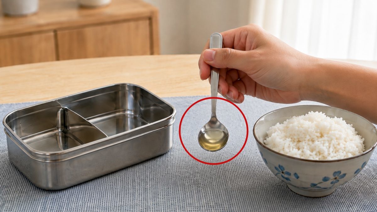 도시락통과 밥과 식초가 담긴 숟가락. 기사 이해를 돕기 위해 AI툴로 생성한 자료사진.
