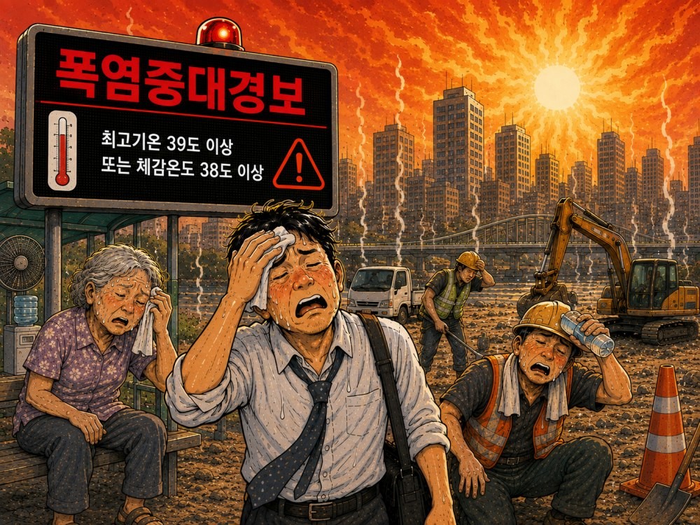 폭염 일러스트 이미지. AI툴로 생성됐습니다.