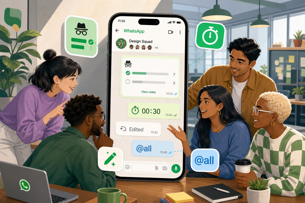 WhatsApp Updates Group Chats with @all Mention and Enhanced Polls