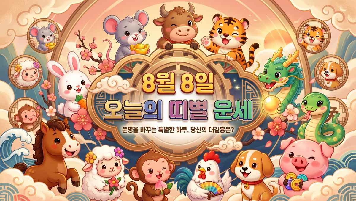 8월 8일 오늘의 띠별 운세 양극단으로 엇갈려… 원숭이띠는 행운 소띠는 기회