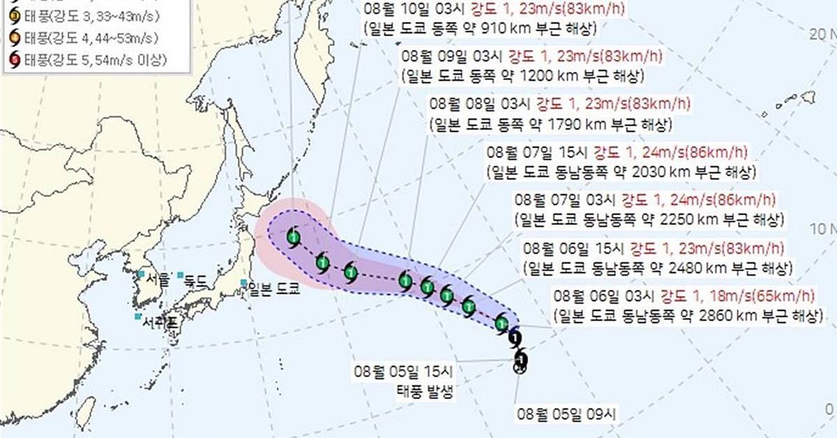 ‘돌핀·구지라·찬홈’ 태풍 3개 동시 활동…예상 경로 보니 ‘속 타는’ 한국