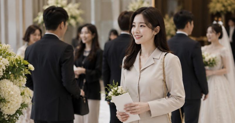 결혼식장에서 신랑·신부의 친구나 지인 역할로 참석한 하객 대행의 모습 / AI가 생성한 자료사진