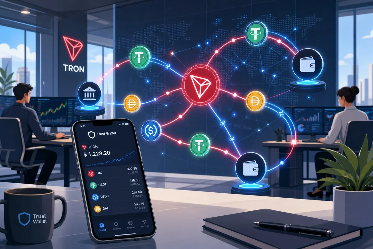 문페이, 트론에 가스리스 도입…TRX 없이 스테이블코인 전송·스왑 / AI 생성 일러스트(삽화)