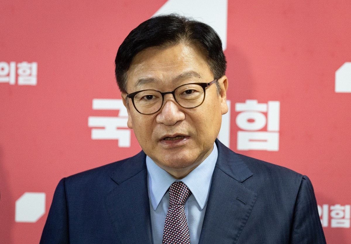 정점식 국민의힘 원내대표가 서울 여의도 국회에서 현안 관련 브리핑을 하고 있다. 자료 사진 / 뉴스1