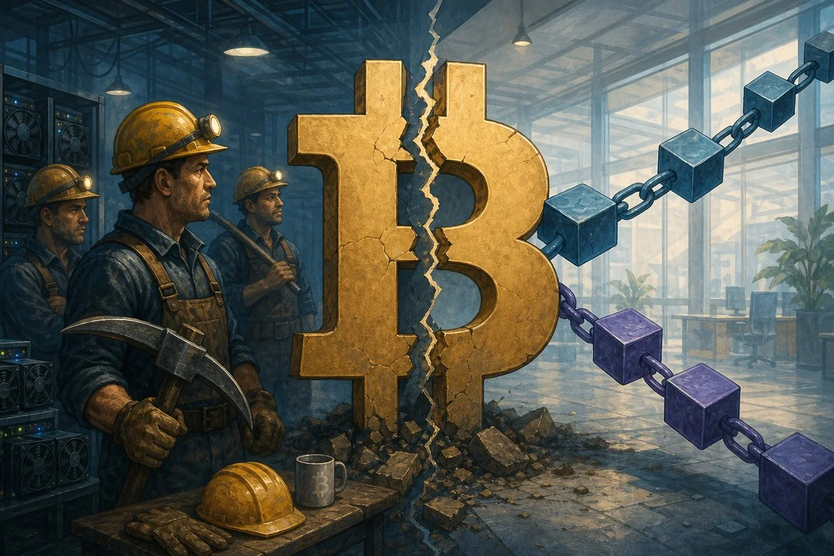 비트코인 BIP-110 지지율 2.62%뿐인데도 강제서명은 강행된다 / AI 생성 일러스트(삽화)