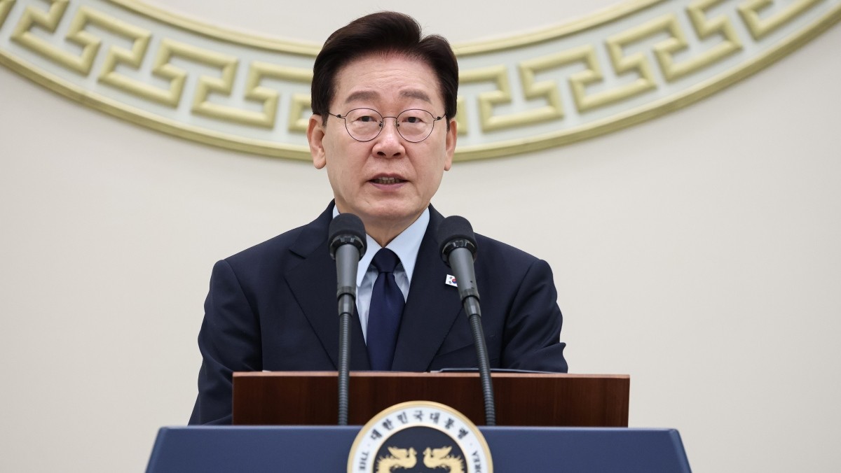 이재명 대통령이 7일 청와대 영빈관에서 열린 진실화해위 3기 출범 계기 국가폭력 피해자 위로 오찬에서 발언을 하고 있다. / 청와대통신사진기자단-뉴스1