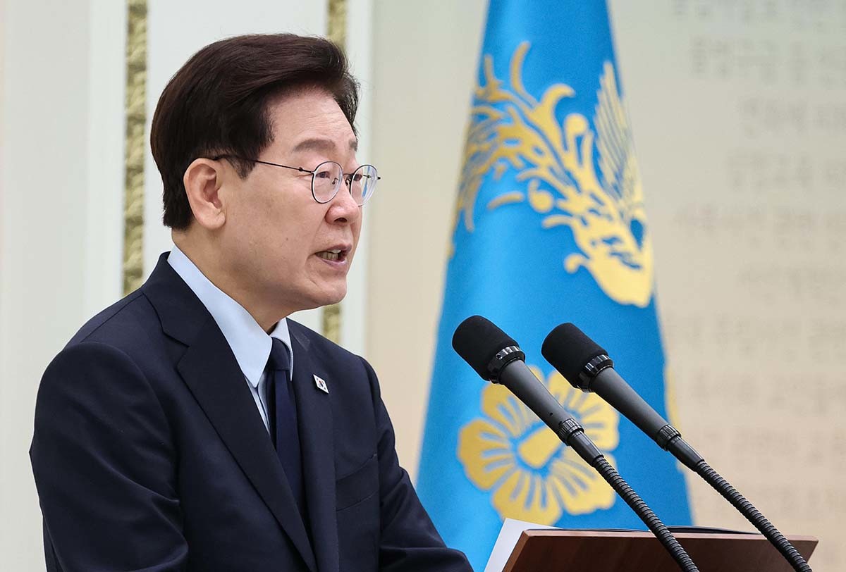 이재명 대통령이 7일 청와대 영빈관에서 열린 진실화해위 3기 출범 계기 국가폭력 피해자 위로 오찬에서 발언을 하고 있다. / 뉴스1 (청와대통신사진기자단)