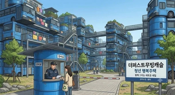 황희 더불어민주당 의원의 '폐버스 청년주택' 제안을 풍자하는 이미지 / SNS