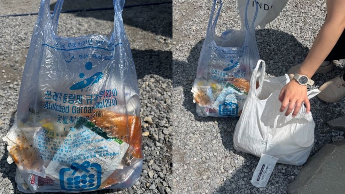 일본 나가노현 가미코치의 산장 ‘도쿠사와엔’이 공개한 쓰레기. 경기 안산시 종량제봉투 사진 / 도쿠사와엔 SNS 캡처