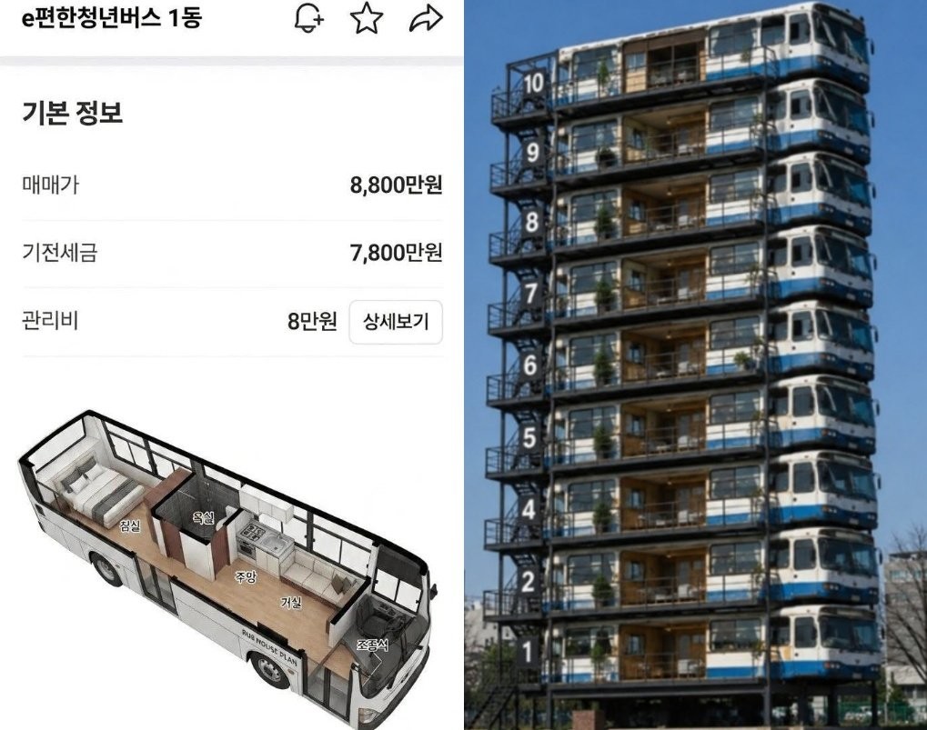 온라인에서 폐버스 청년주택을 조롱하며 퍼진 AI 이미지 / SNS 캡처