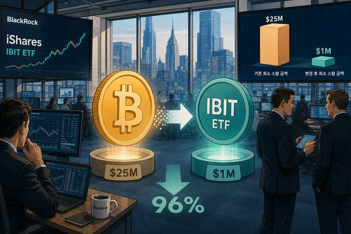 블랙록, IBIT 최소 스왑액 100만달러로 96% 인하