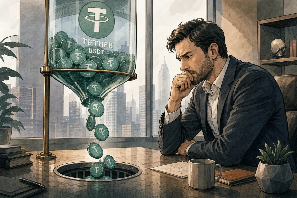 테더 USDT 60일간 40억달러 급감…매도세 소진 신호 / AI 생성 일러스트(삽화)