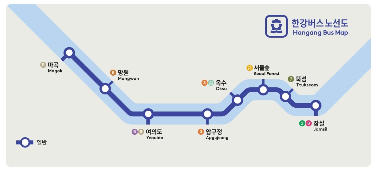 한강버스 노선도 / 서울시 제공