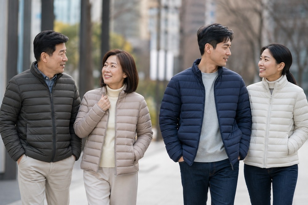 AI툴로 생성된 경량 패딩 자료사진.
