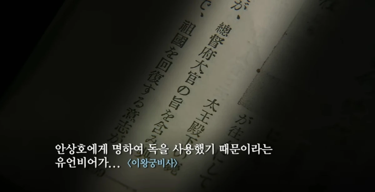 '이왕궁비사'에서 언급된 안상호(하영의 증조부) 이름. / 유튜브 'KBS 히스토리'