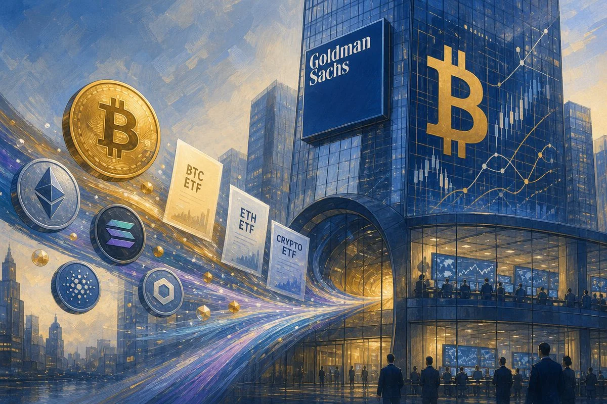 골드만삭스, NEOS 22억5000만달러에 인수…비트코인ETF ‘BTCI’ 확보 / AI 생성 일러스트(삽화)