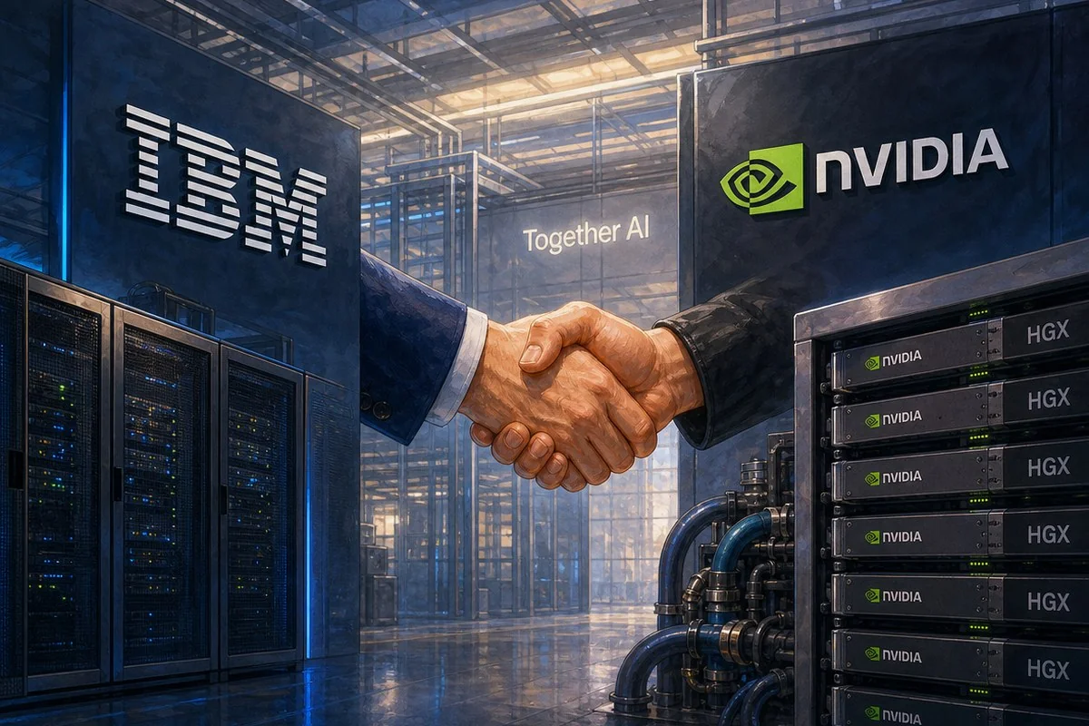 IBM, 투게더AI와 블랙웰 2000개로 추론 클러스터 구축 / AI 생성 일러스트(삽화)