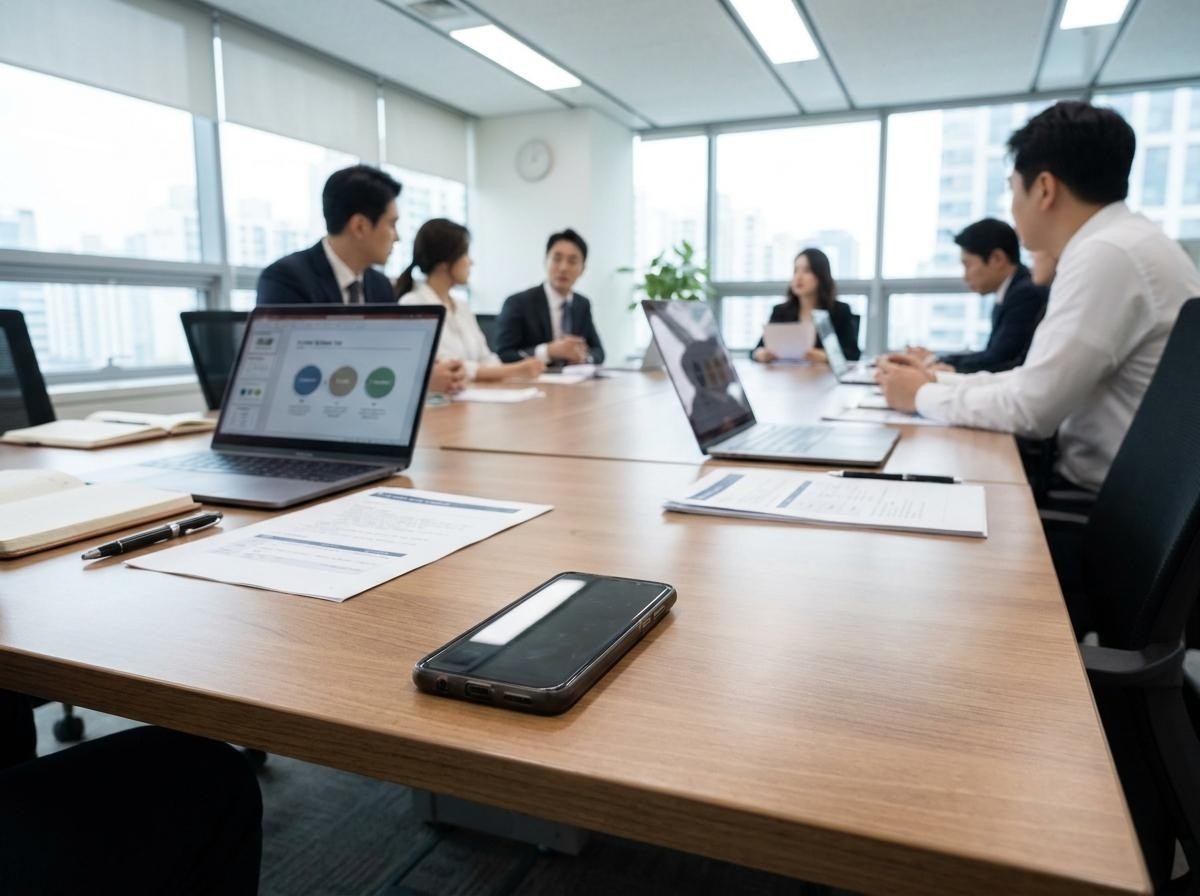 회의실에서 사용하기 좋은 '불빛으로 알림' 기능. 기사 내용 토대로 AI툴 활용해 제작한 자료사진.