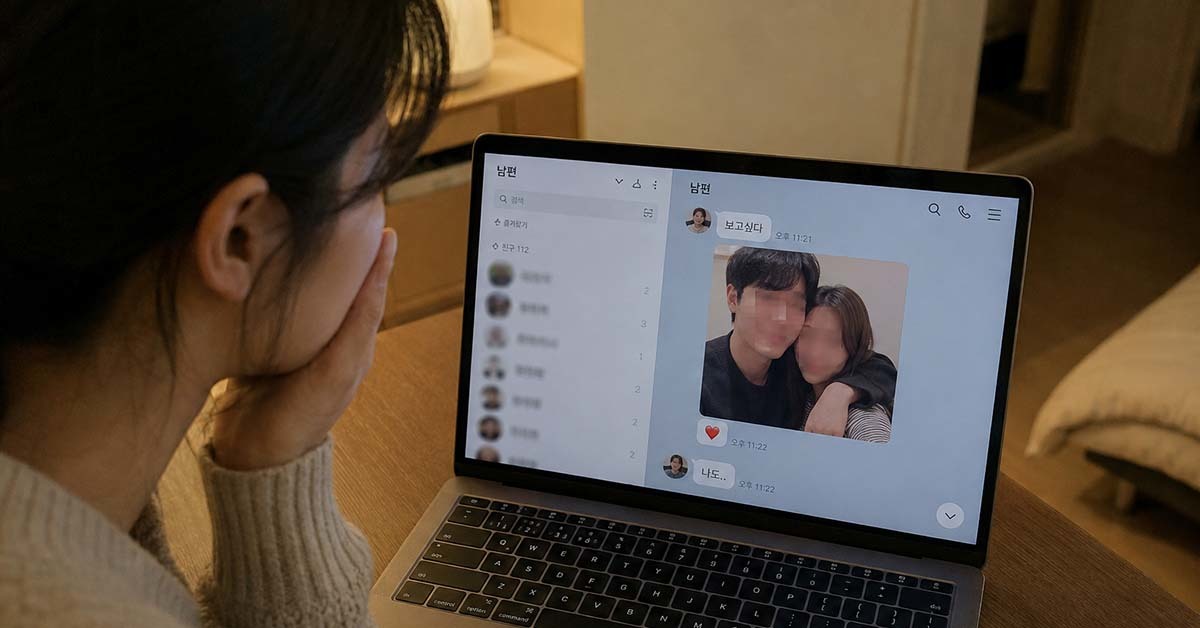 “남편이 나 만나기 전에 블라인드에서 만난 유부녀랑 그렇고 그런 사이였어요” 