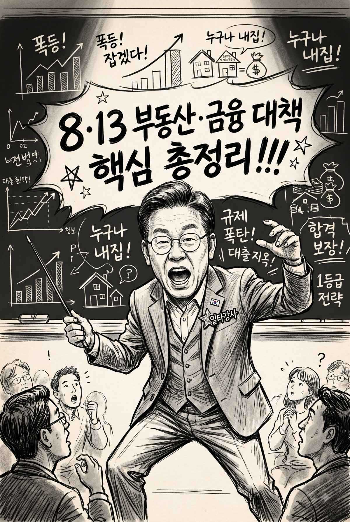 8・13 부동산·금융 대책 핵심 정리. 기사 내용 토대로 AI툴 활용해 제작한 자료사진.