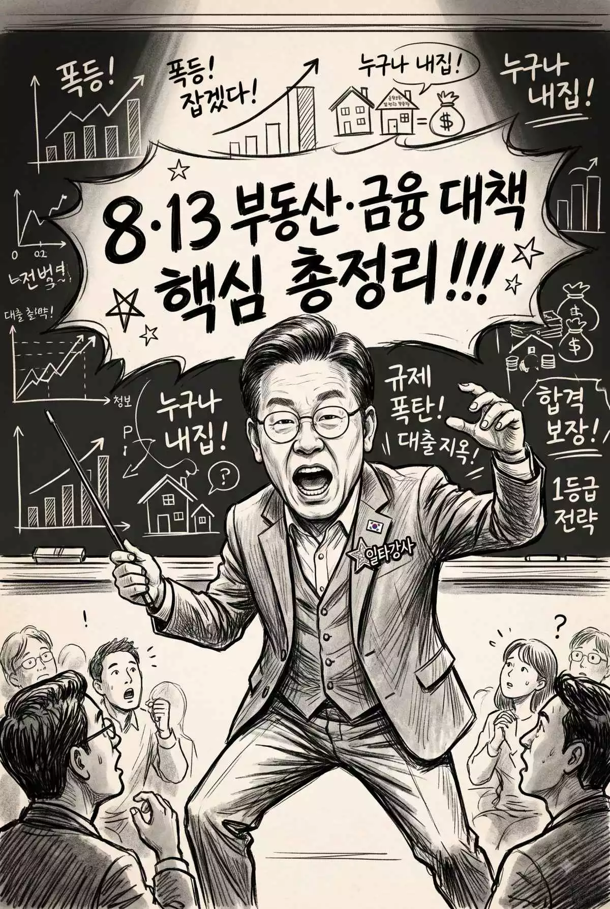 8・13 부동산·금융 대책 핵심 정리. 기사 내용 토대로 AI툴 활용해 제작한 자료사진.