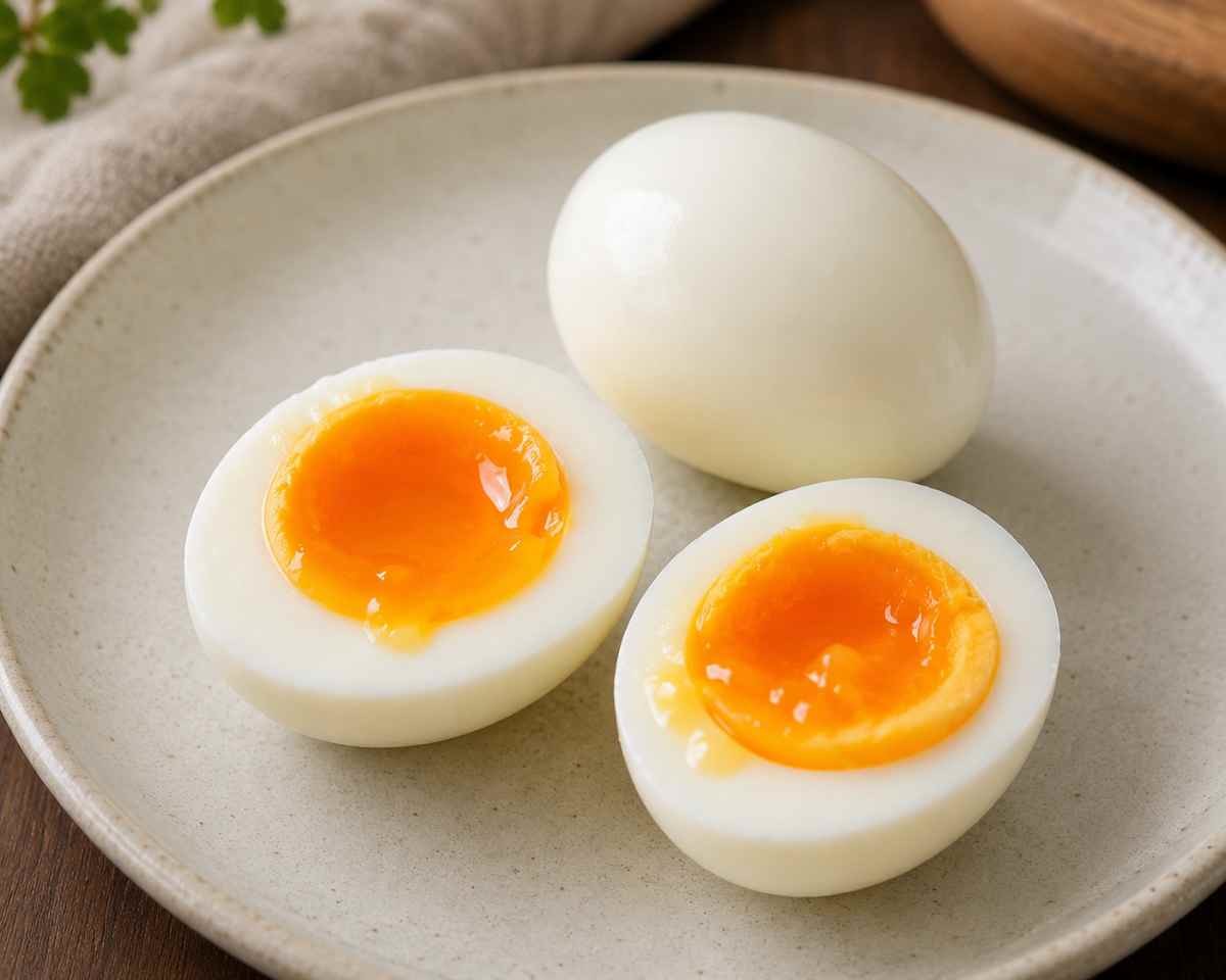 반숙으로 삶아진 계란 사진 / AI 생성 이미지