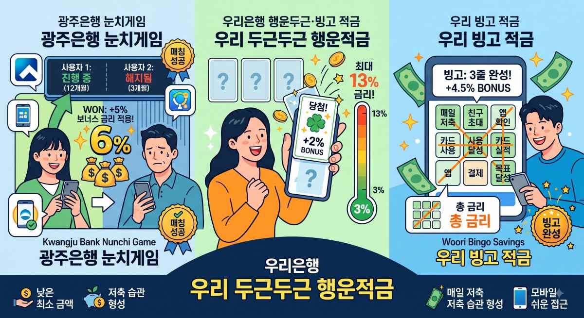 적금 상품 3개를 총정리한 AI 이미지