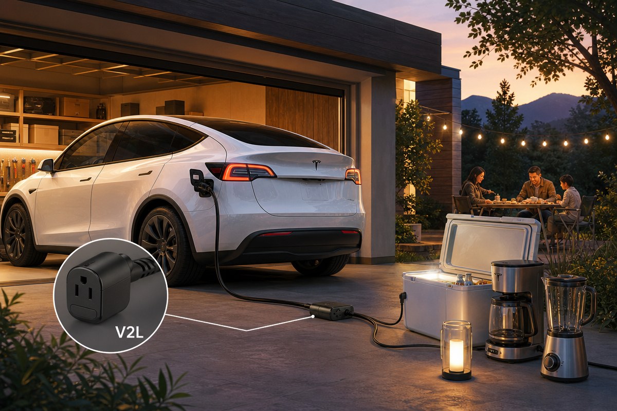 테슬라, 모델Y 프리미엄 전 트림에 V2L 탑재…80달러 어댑터로 2.4kW 전력 공급된다