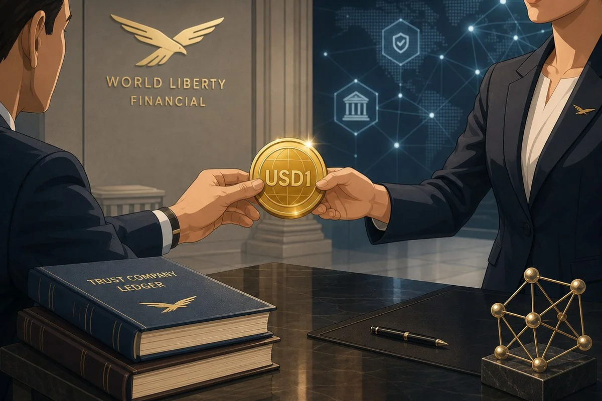 OCC, 트럼프家 40억달러 USD1 신탁은행 승인…비트고서 발행권 넘겨받는다 / AI 생성 일러스트(삽화)