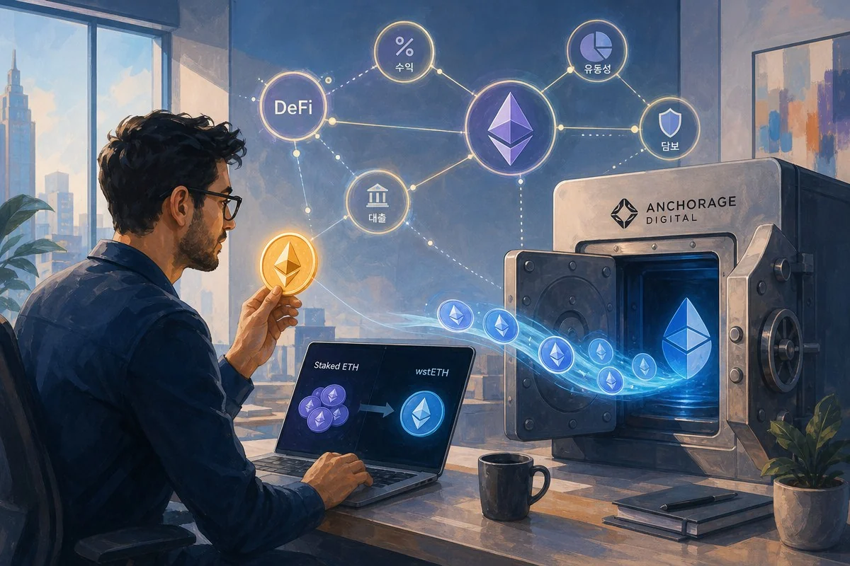 샤프링크, ETH 2억달러 리도 스테이킹…보유량 12% wstETH로 전환한다 / AI 생성 일러스트(삽화)