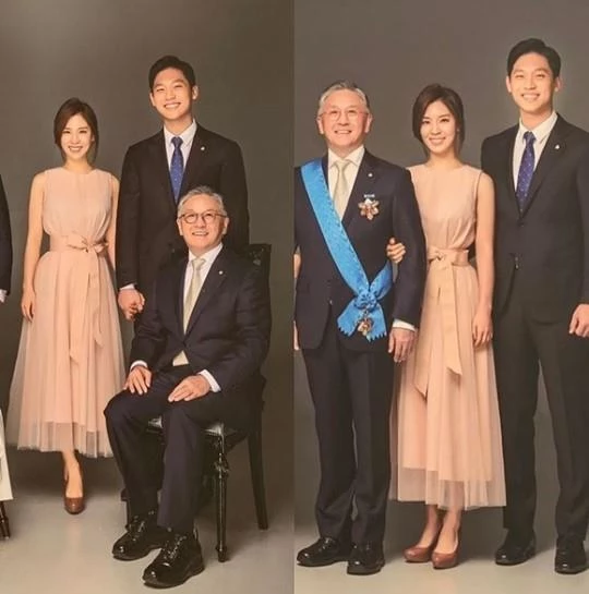 함영준 오뚜기 회장과 딸 함연지, 사위 김재우 씨 / 함연지 인스타그램