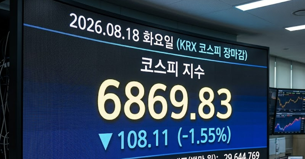 코스피 6869.83 마감…시총 상위 주 중 홀로 상승한 '이곳' 어디?