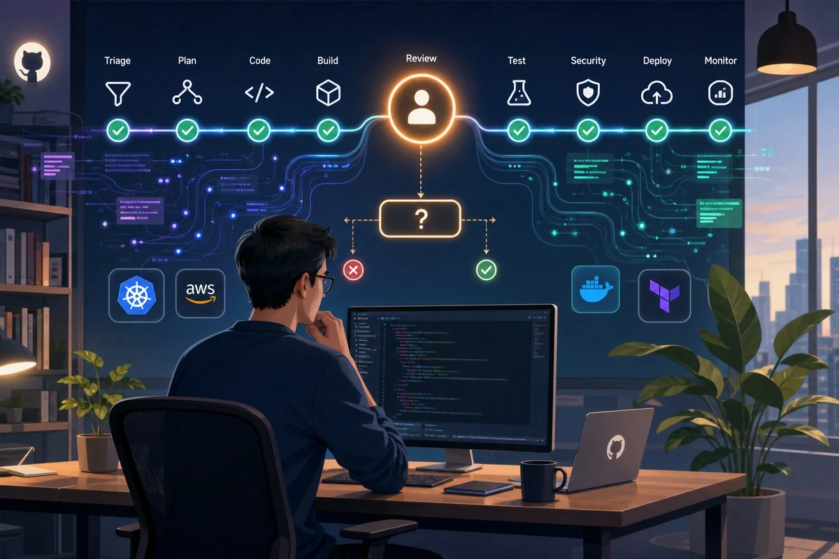 워프, SDLC 전 단계 자동화하는 ‘소프트웨어 팩토리’ 공개…개발 30% 대체 / AI 생성 일러스트(삽화)