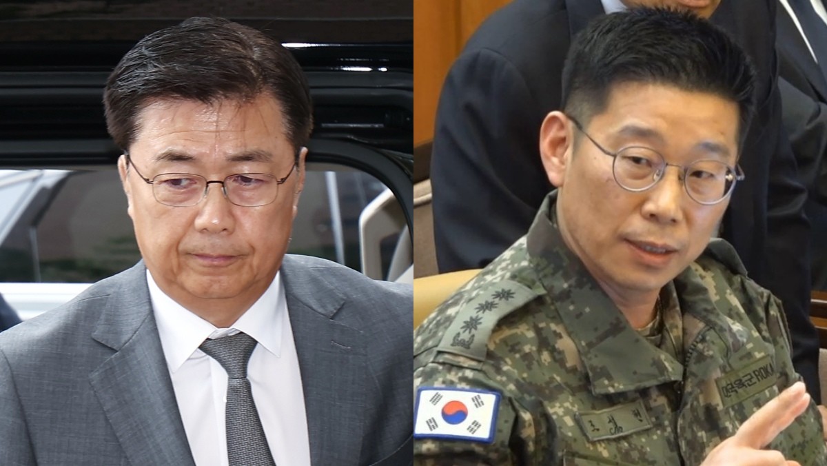 홍장원 전 국가정보원 1차장(왼쪽)과 조성현 전 수도방위사령부 제1경비단장. / 뉴스1