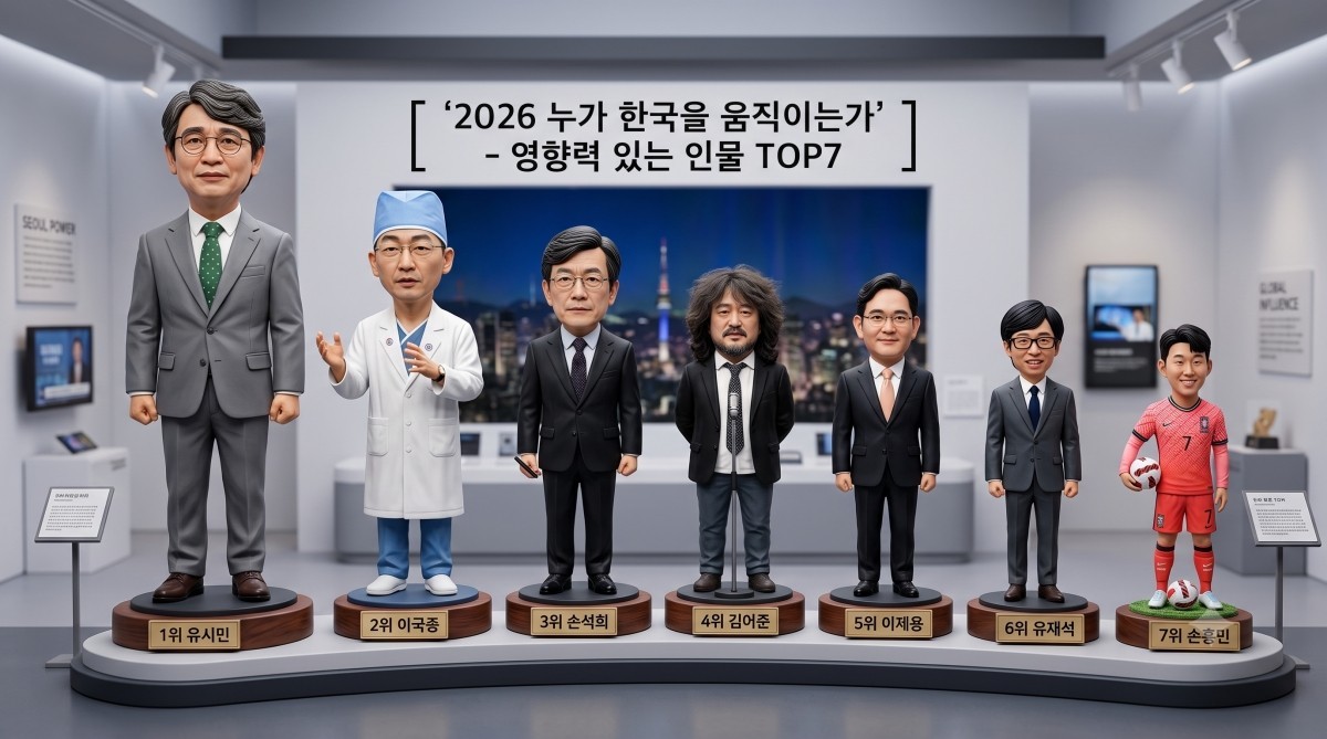 시사저널이 한국갤럽에 의뢰해 실시한 ‘2026 누가 한국을 움직이는가’ 설문조사 결과. 기사 내용 토대로 AI툴 활용해 제작한 자료사진.