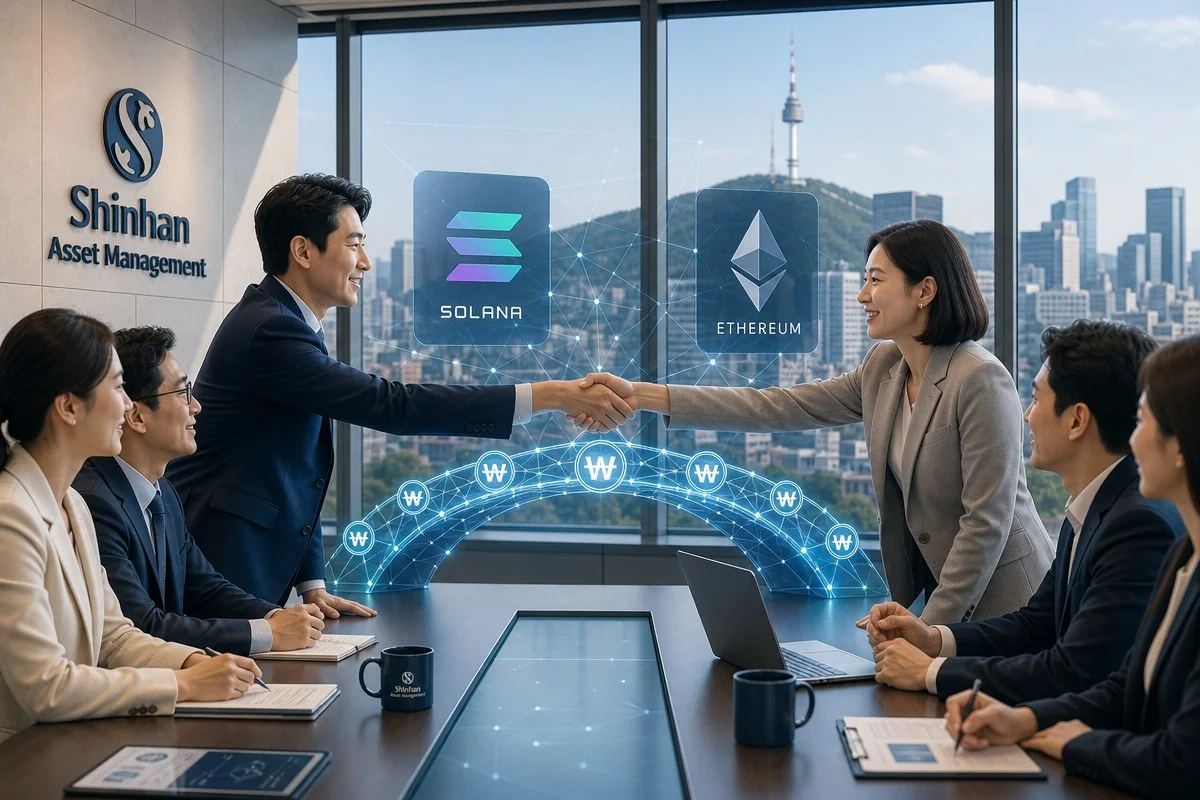 신한자산운용, 솔라나서 원화 표시 토큰화 펀드 실증…블랙록 BUIDL 벤치마킹 / AI 생성 일러스트(삽화)