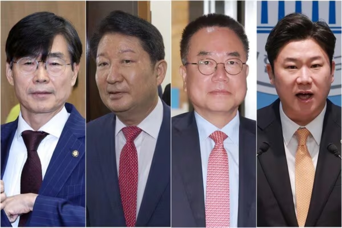 (왼쪽부터) 조경태, 권영진, 서범수, 진종오 국민의힘 의원. / 연합뉴스