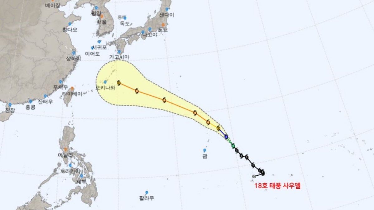 주말 지나면 더 강력해진다…18호 태풍 ‘사우델’, 다음 주 날씨 최대 변수