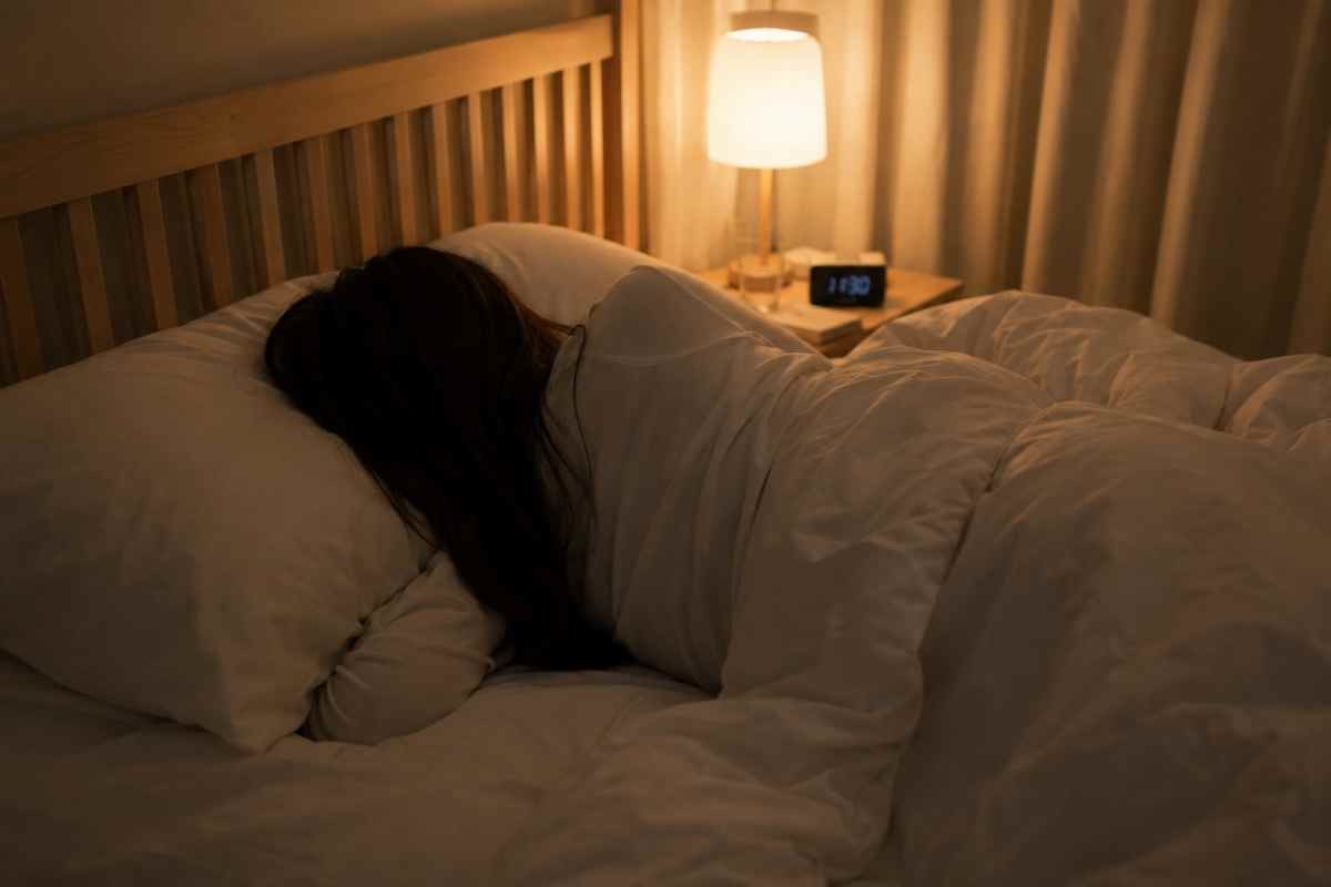 여성이 침대에서 잠을 자고 있는 모습 / AI 생성 이미지