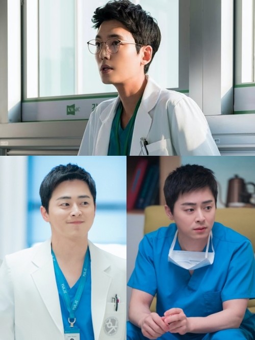 '슬기로운 의사생활' 시즌1, 시즌2 스틸컷. 의료진이 처음부터 초록색 수술복을 입었던 것은 아니다. 20세기 초까지만 해도 수술실 안팎을 가리지 않고 흰색 옷이 주를 이뤘다. 이후 수술복 색깔이 흰색에서 청록색 등으로 변화한 것은 '보색 잔상'이라는 시각 현상이 있다. 의료진이 강한 조명 아래에서 붉은 피와 장기를 오랫동안 응시하다 보면 빨간색에 반응하는 원추세포가 지친다. 이 상태에서는 빨간색의 보색인 초록색 잔상이 눈앞에 어른거리게 돼 집중력을 흐트러뜨릴 수 있다. / tvN