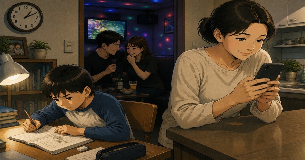 “아내가 초등생 아이들을 새벽까지 공부시키고 밤에 노래방 도우미와 만나고 있었네요”