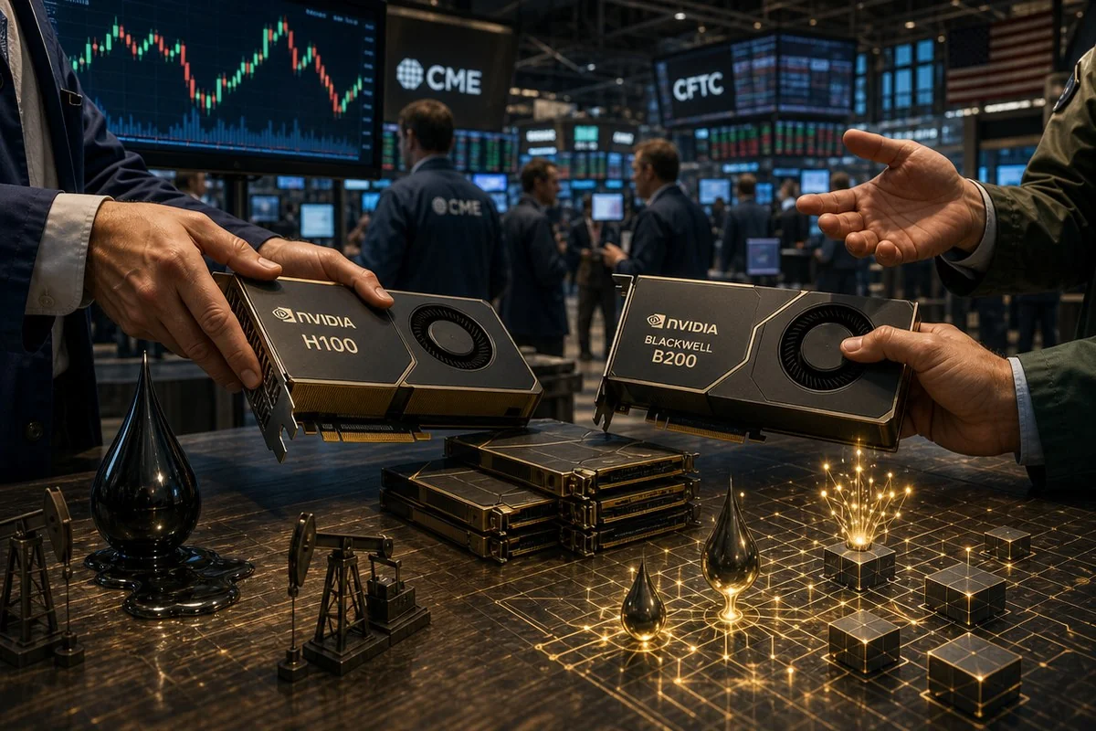 CFTC, GPU 연산력 파생상품 상장 두고 60일 의견수렴…“컴퓨트는 디지털 석유” / AI 생성 일러스트(삽화)