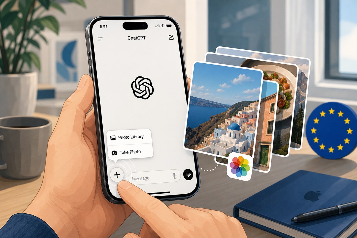 챗GPT, 아이폰 플러스버튼 길게 누르면 최근 사진 4장 즉시 떠 애플 시리 공백 메운다