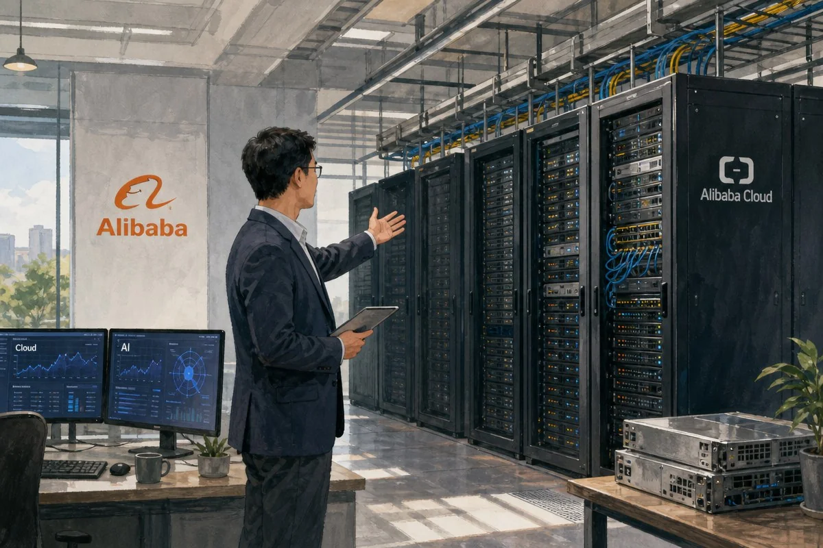 알리바바, 순이익 75% 급감에도 100억달러 유상증자로 AI 승부수 던졌다 / AI 생성 일러스트(삽화)