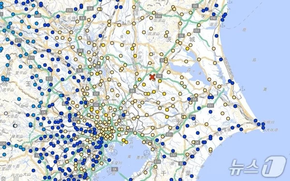 23일 일본 이바라키현 남쪽에서 규모 5.9의 지진이 발생했다 / 일본 기상청